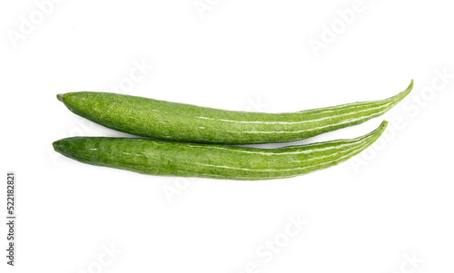 Two Snake gourd isolated on white background.