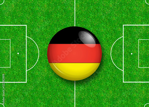  flag of  Germany over a football pitch 