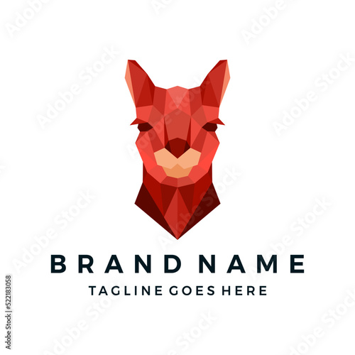 Geometric Face LLama Logo Icon Design Vector, Alpaca, Vicuna, Huacaya alpaca, guanaco logo Design