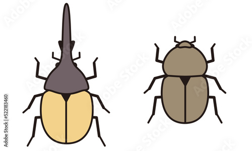 ヘラクレスオオカブトのイラスト素材。