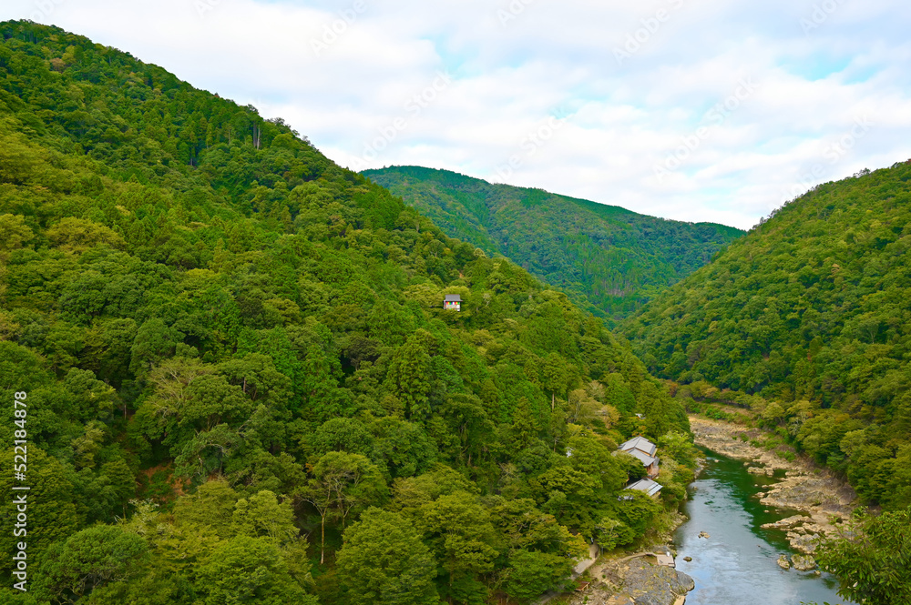 保津峡　大堰川　嵯峨嵐山　京都　保津川下り　嵐山公園　亀山展望台　眺め