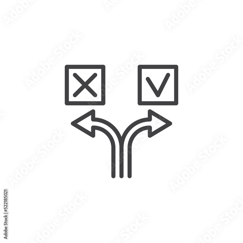 Choice process line icon