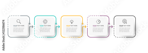 Business Infographic template. Template design with numbers 5 options or steps.