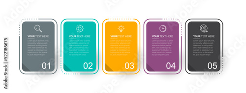 Business Infographic template. Template design with numbers 5 options or steps.