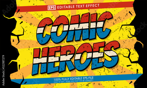 Comic heroes cartoon editable text effect