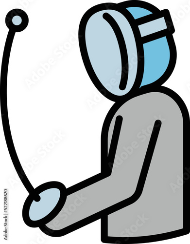 Fencer man icon outline vector. Fencing sport. Rapier play