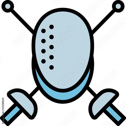 Duel mask icon outline vector. Fencing man. Sport man