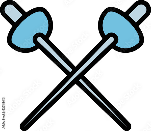 Fencing sword icon outline vector. Fence play. Sport mask