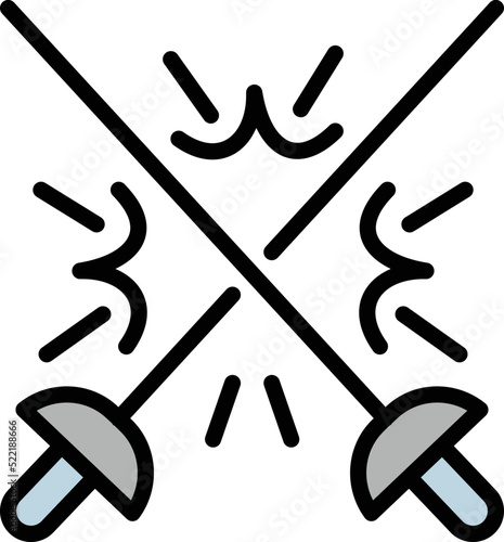 Cross fencing icon outline vector. Sport duel. Rapier fence