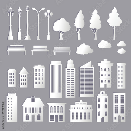 City infrastructure and architecture, park items