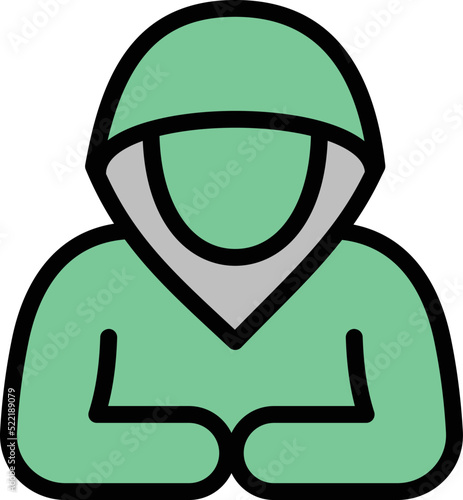 Young hacker icon outline vector. Computer code. Internet data