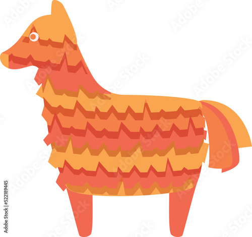 Orange pinata icon cartoon vector. Carnival horse. Cute taco