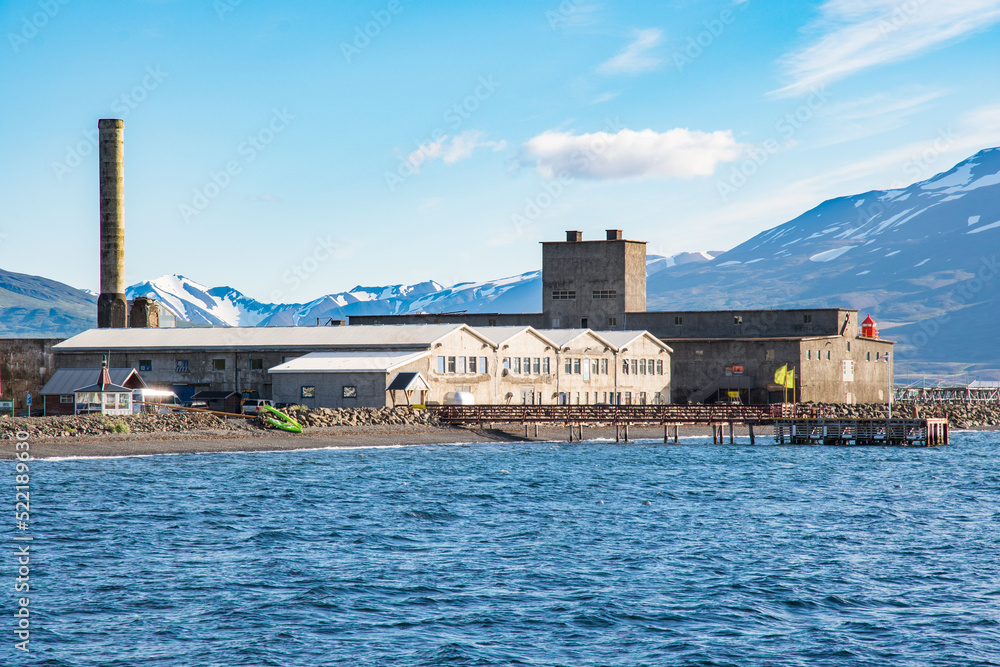 Fototapeta premium Old Herring Factory in Hjalteyri North Iceland