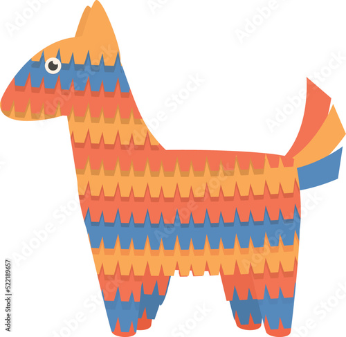 Mexican pinata icon cartoon vector. Mexico candy. Horse toy