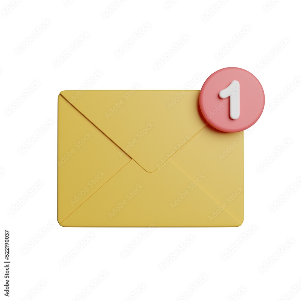 Messages Inbox Notification 3D Rendering Illustration Messages Inbox Notification 3D Rendering Illustration