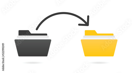 File transfer icon. Exchanging files symbol isolated on white background.
