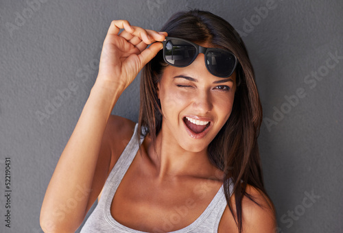 Slika na platnu Beautiful, attractive and flirty portrait of a young woman