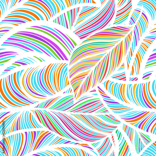 Seamless pattern multicolored leaves. Vector illustration