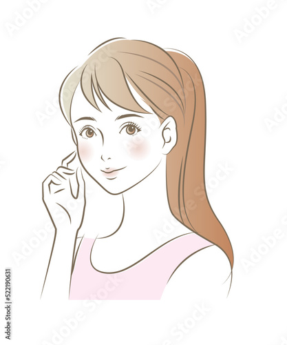 綺麗めな女性のイラスト素材 ベクター 美容 ビューティー