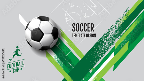 Soccer Template design , Football banner, Sport layout design, green Theme,  vector illustration