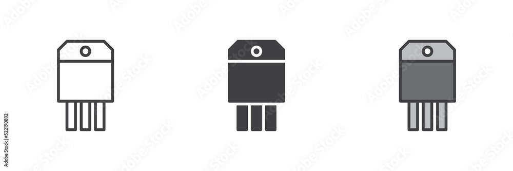 Transistor chip icon Transistor chip icon