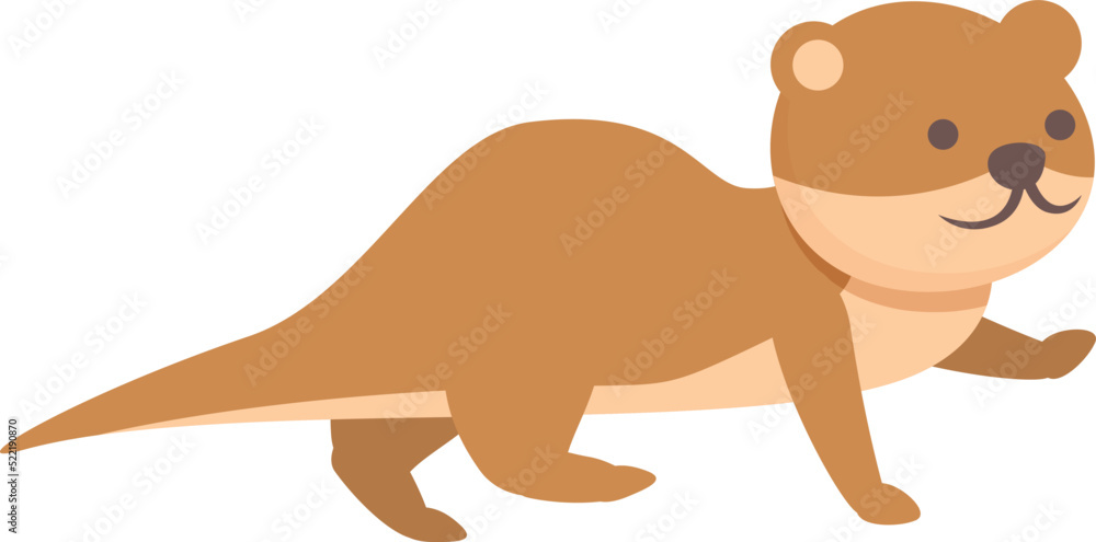 Obraz premium Walking weasel icon cartoon vector. Stoat animal. Cute mink