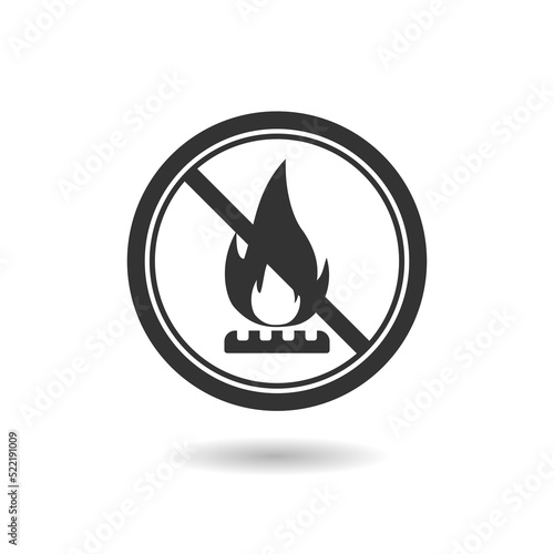 No Gas Burner icon with shadow