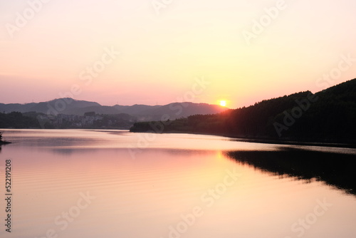 sunrise over lake