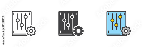 Settings sliders and gear icon