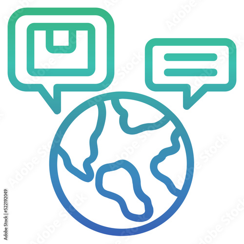 Online ordering , Global Logistic gradient icon.