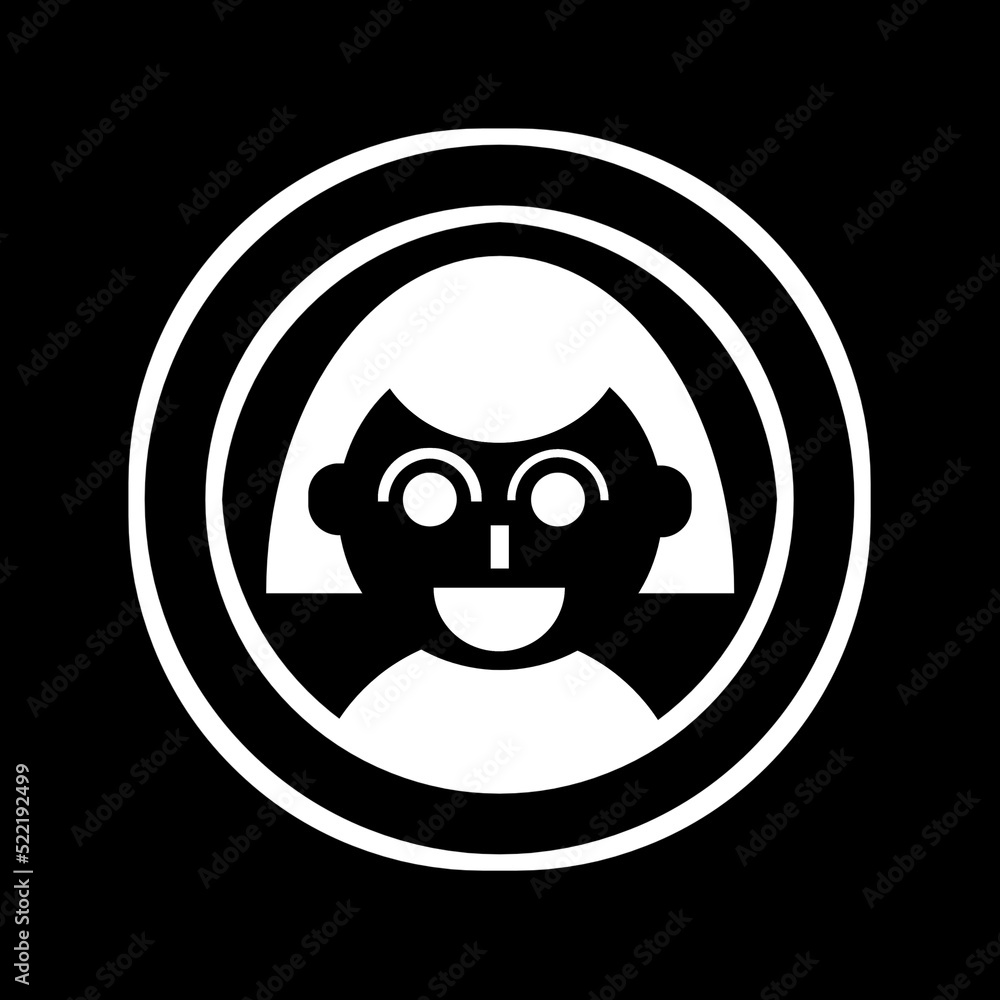 Illustration design of a female icon or character face Illustration design of a female icon or character face