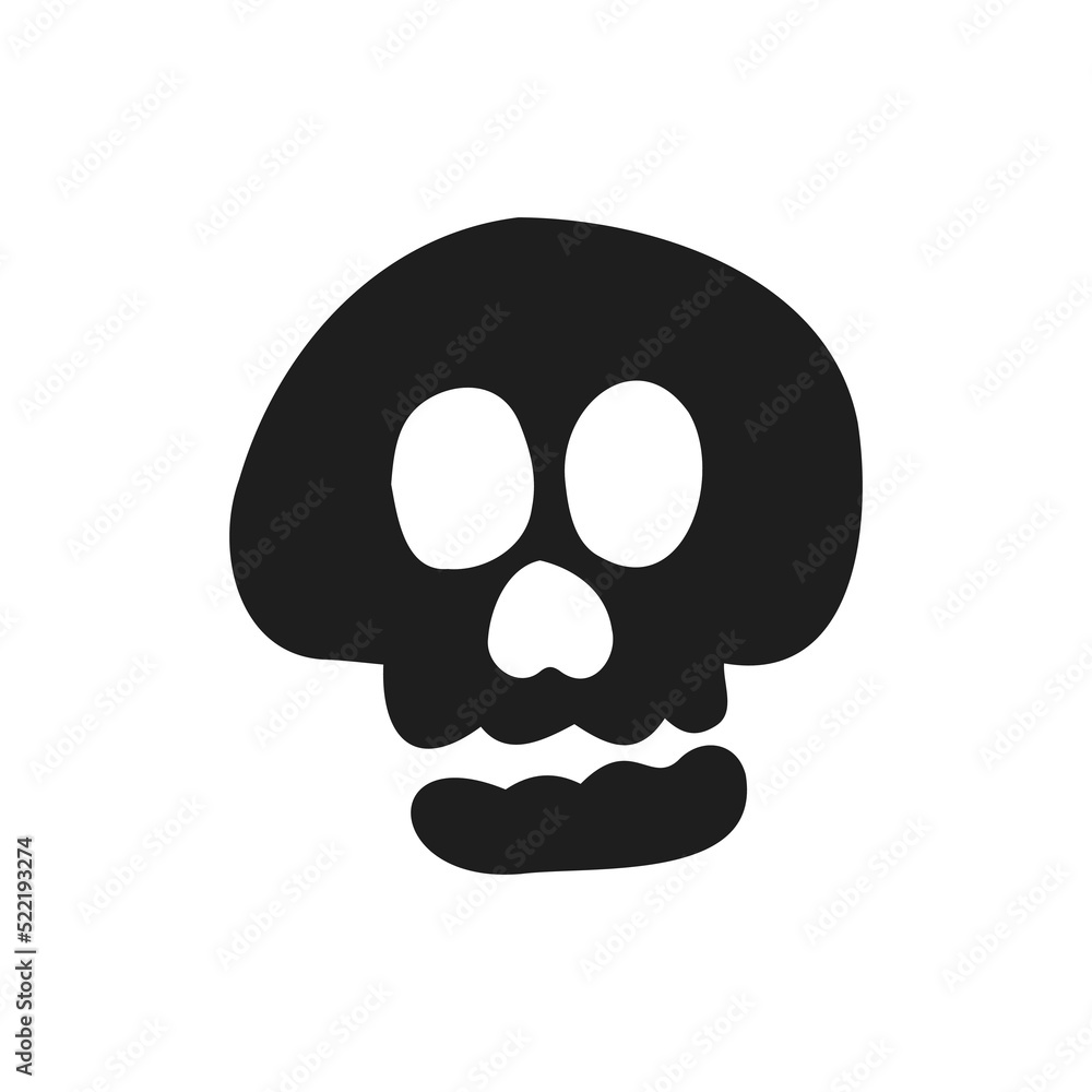 Halloween 2022 - October 31. A traditional holiday, the eve of All Saints Day, All Hallows Eve. Trick or treat. Vector illustration in hand-drawn doodle style. A human skull with bones. Halloween 2022 - October 31. A traditional holiday, the eve of All Saints Day, All Hallows Eve. Trick or treat. Vector illustration in hand-drawn doodle style. A human skull with bones.