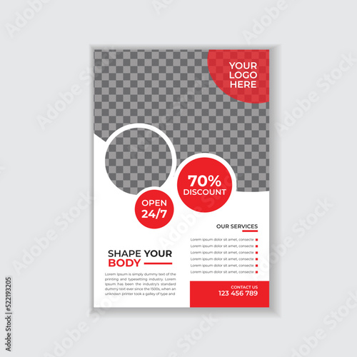 Gym fitness flyer and poster design template