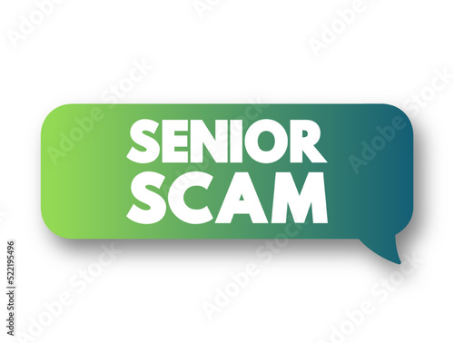 Senior Scam text message bubble, concept background