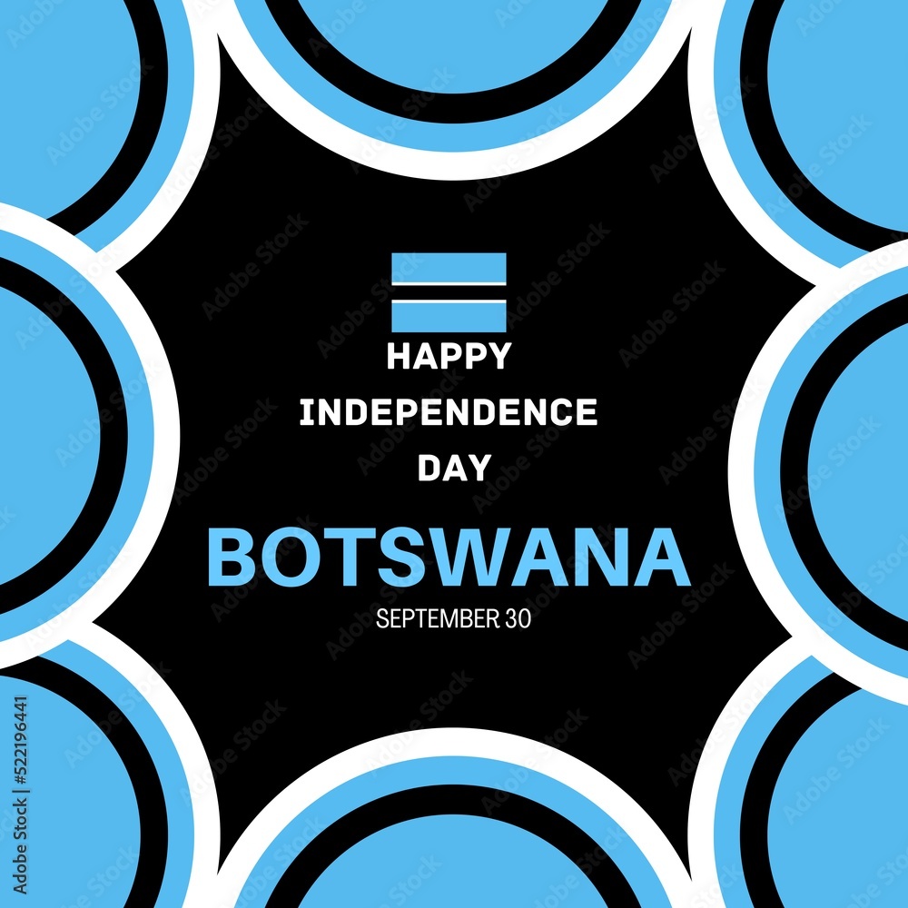 September 30th Happy Independence Day of Botswana poster design with ...