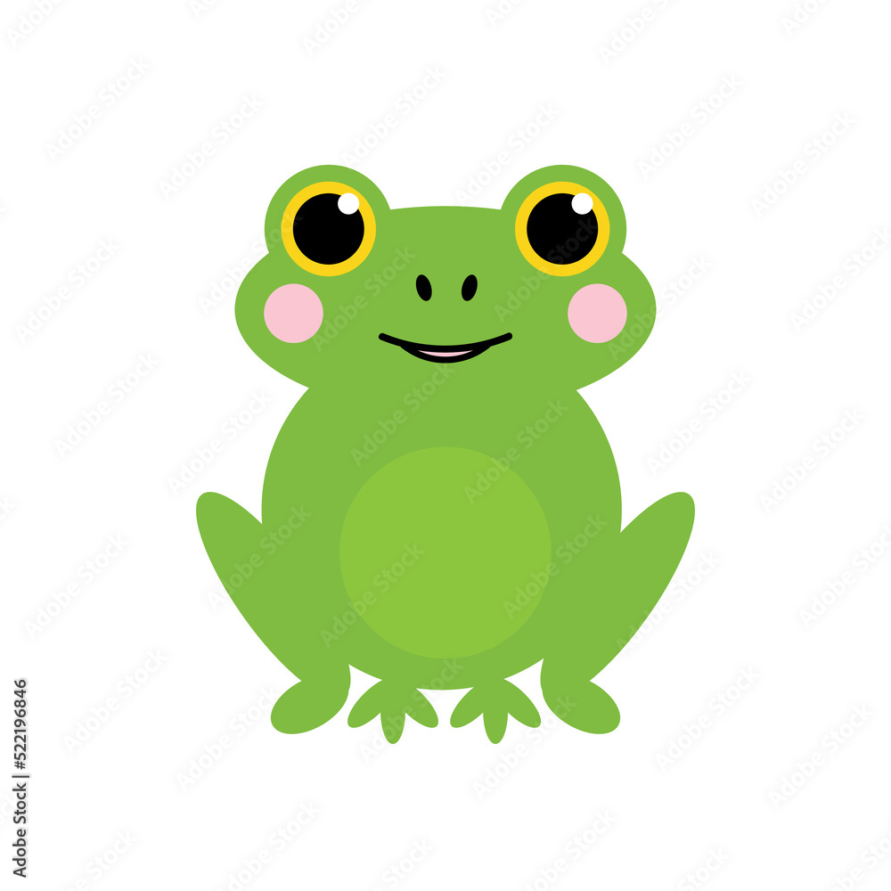 Cute and smiling cartoon style green frog vector icon, illustration.
Cute and smiling cartoon style green frog vector icon, illustration.