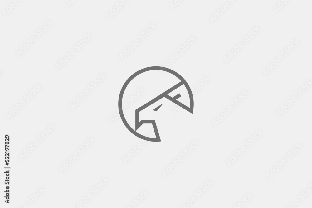 Illustration vector graphic of eagle head and home in circle. Good for logo Illustration vector graphic of eagle head and home in circle. Good for logo