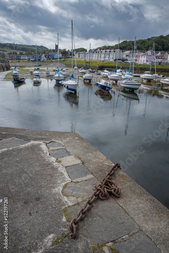 aberaeron, ceredigion, harbor, boats, , coast, sea, seaside resort, Wales, UK, England, Great Brittain,Wales, UK, England, Great Brittain, yachts, low tide,  photo