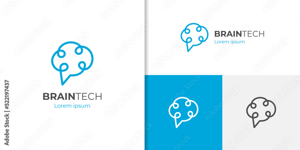 simple Brain tech logo icon design with Artificial intelligence and technology logo concept simple Brain tech logo icon design with Artificial intelligence and technology logo concept