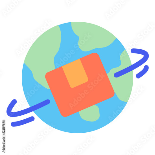 Worldwide delivery , Global Logistic flat icon.