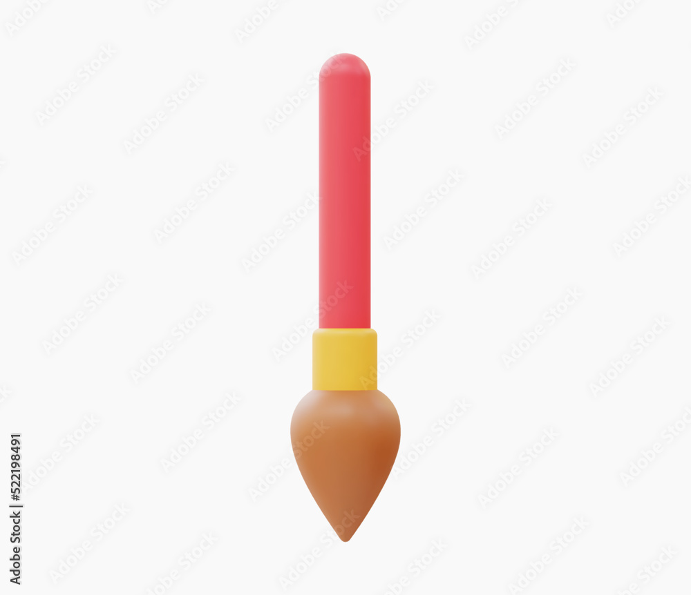 3d Realistic Paintbrush Icon vector illustration. 3d Realistic Paintbrush Icon vector illustration.