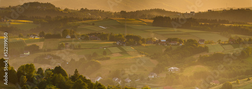 Landscape of the foothills near Nowy Sacz in Poland reminiscent of Italian Tuscany photo