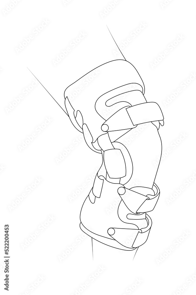 Knee brace sketch vector illustration. Stock Vector Adobe Stock