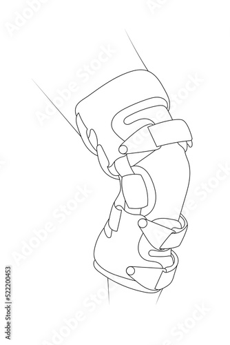 Knee brace sketch vector illustration.