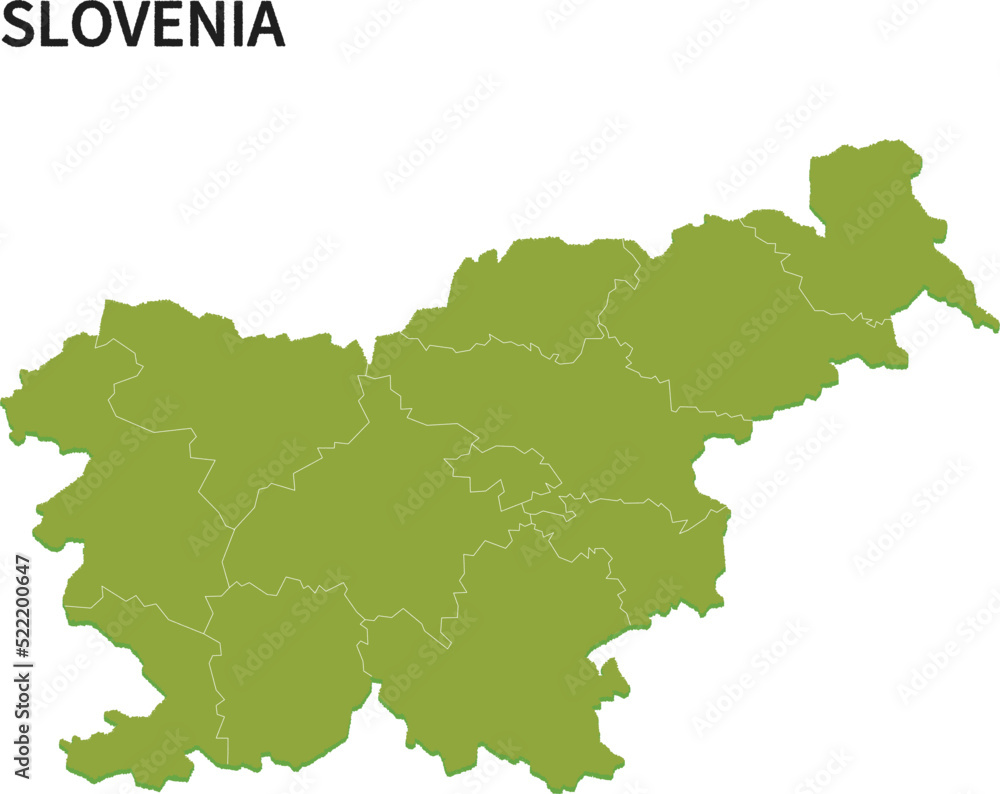スロベニア/SLOVENIAの地域区分イラスト