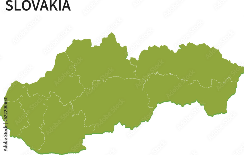 スロバキア/SLOVAKIAの地域区分イラスト