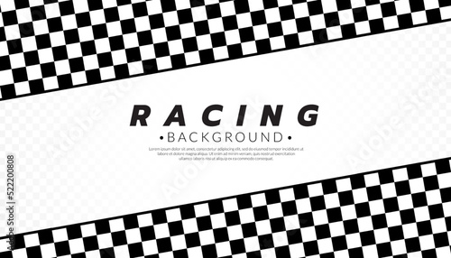 Abstract checkered round frame. Racing concept. Chess pattern on white background. Border template.