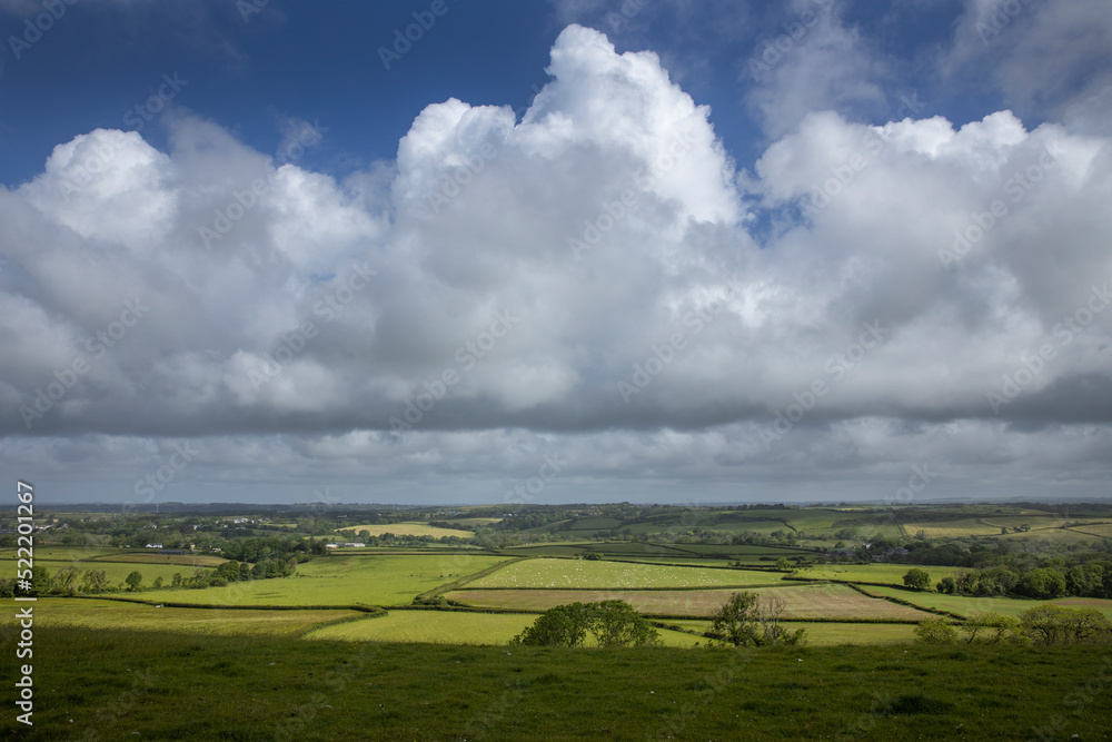 Hills and meadows. Vistas. Wales, England, UK, Great Brittain, clouds, 