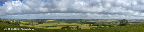 Hills and meadows. Vistas. Wales, England, UK, Great Brittain, clouds, panorama,