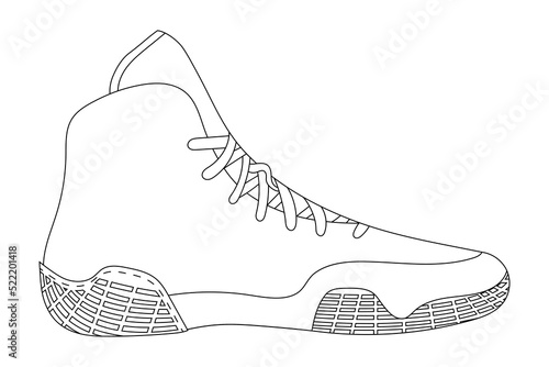 Wrestling shoe sketch vector illustration.